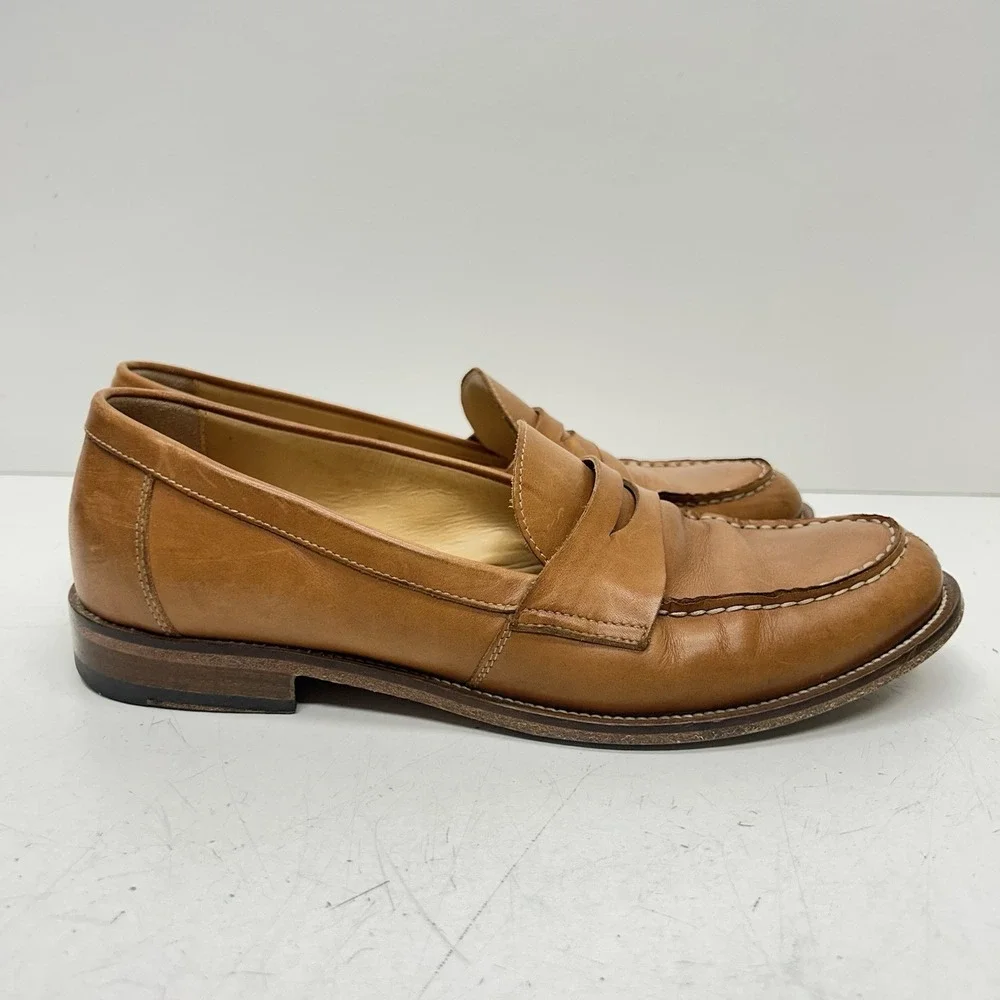 Scarosso‎ Men's Brown Leather Penny Loafers Shoes Made in Italy EU41, US8, UK7